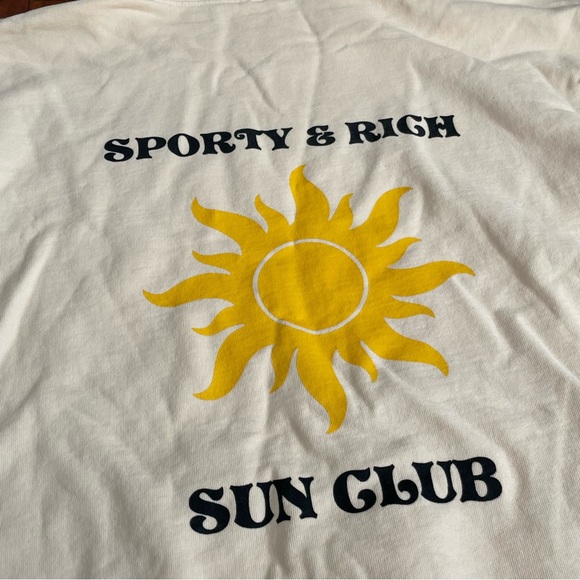 Sporty & Rich Cream Hoodie with Yellow Sun Design - Picture 6 of 6
